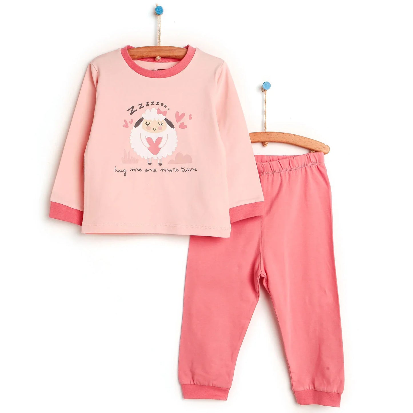 HelloBaby Basic Collared Neck Pyjamas Set - Coral