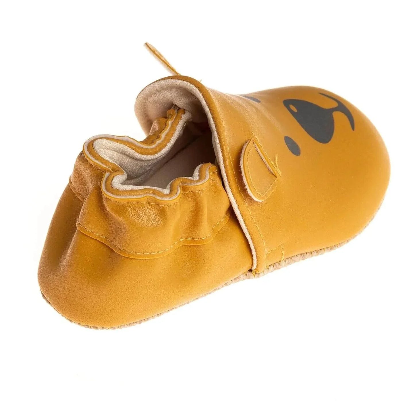 Papulin Unisex Bear Patterned Booties - Ginger