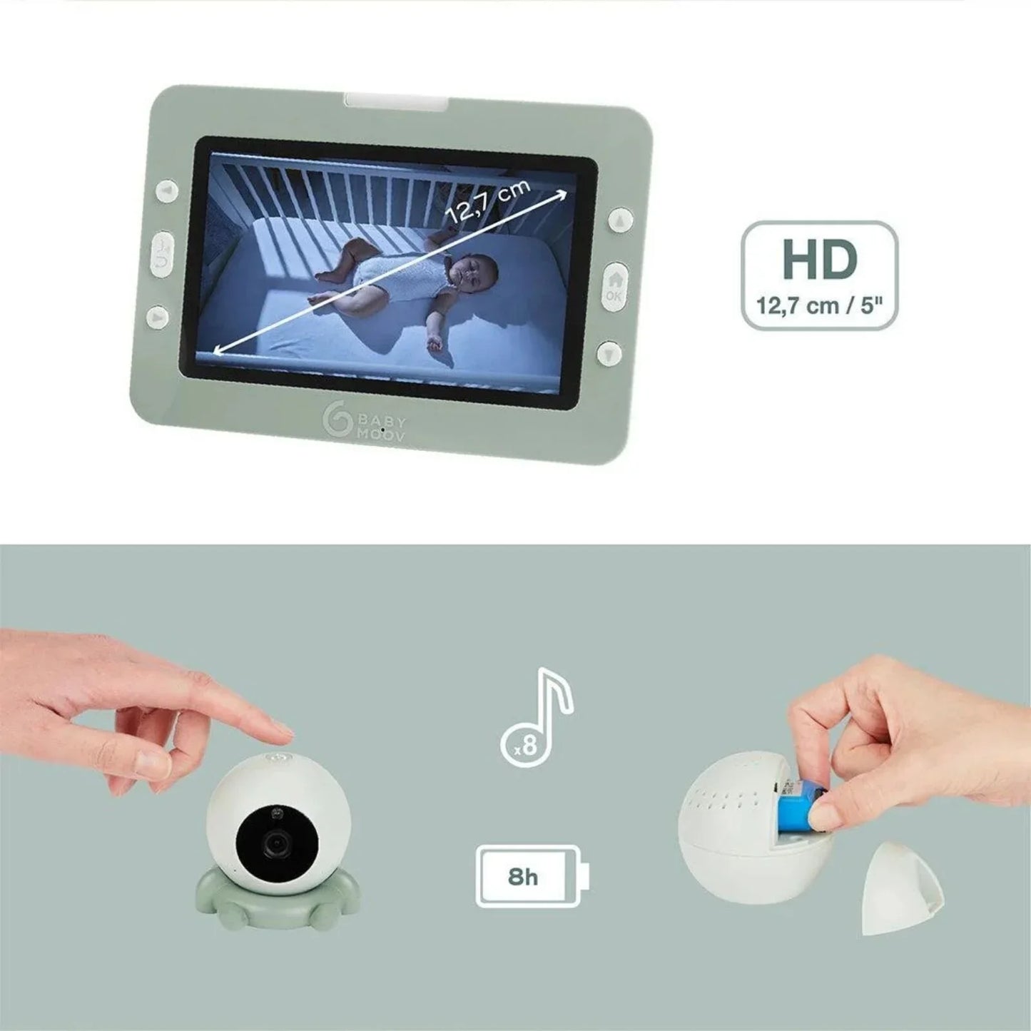 Babymoov Yoo Go Plus 5" HD Video Monitor - Green