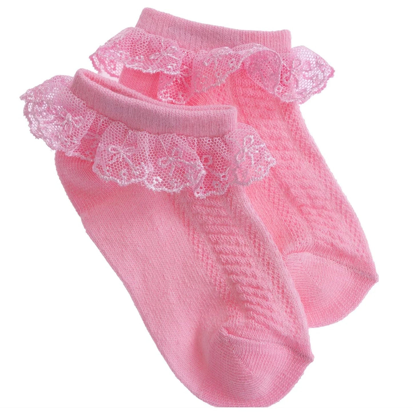 HelloBaby Girl Socks with Lace - Pink