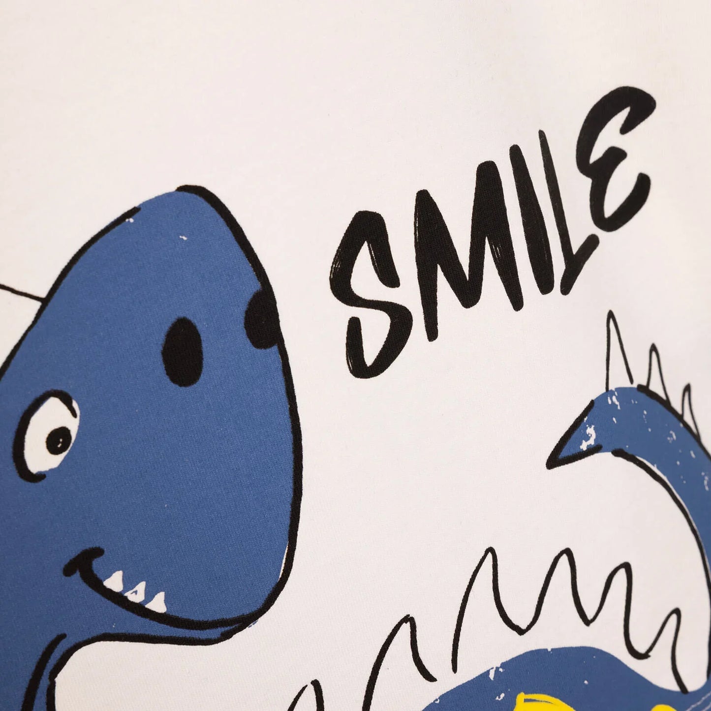 HelloBaby Baby Boy Smiley Dino Patterned Long Sleeve Tshirt - Ecru