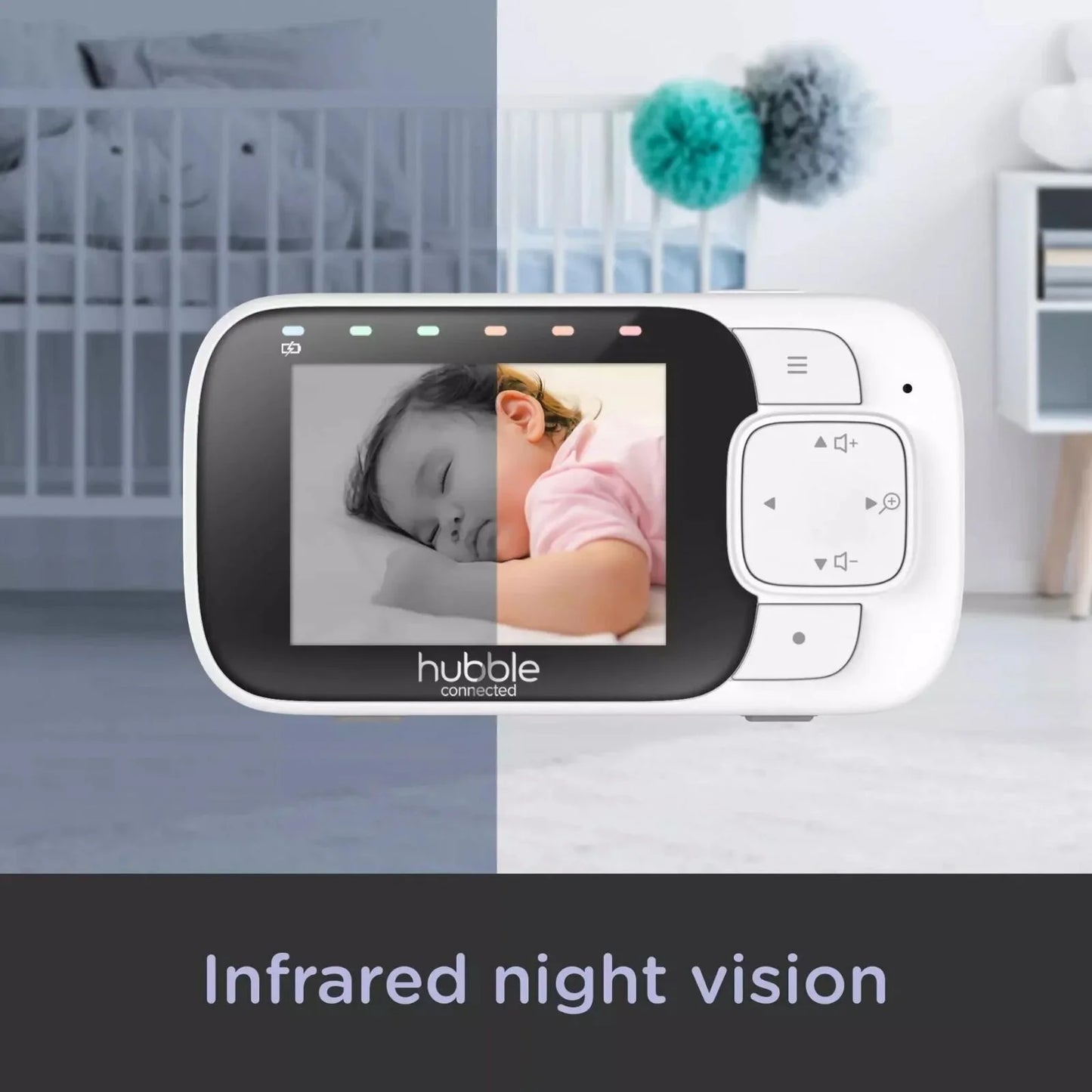 Outlet - Hubble Nursery View Glow - 2.8" Video Baby Monitor White