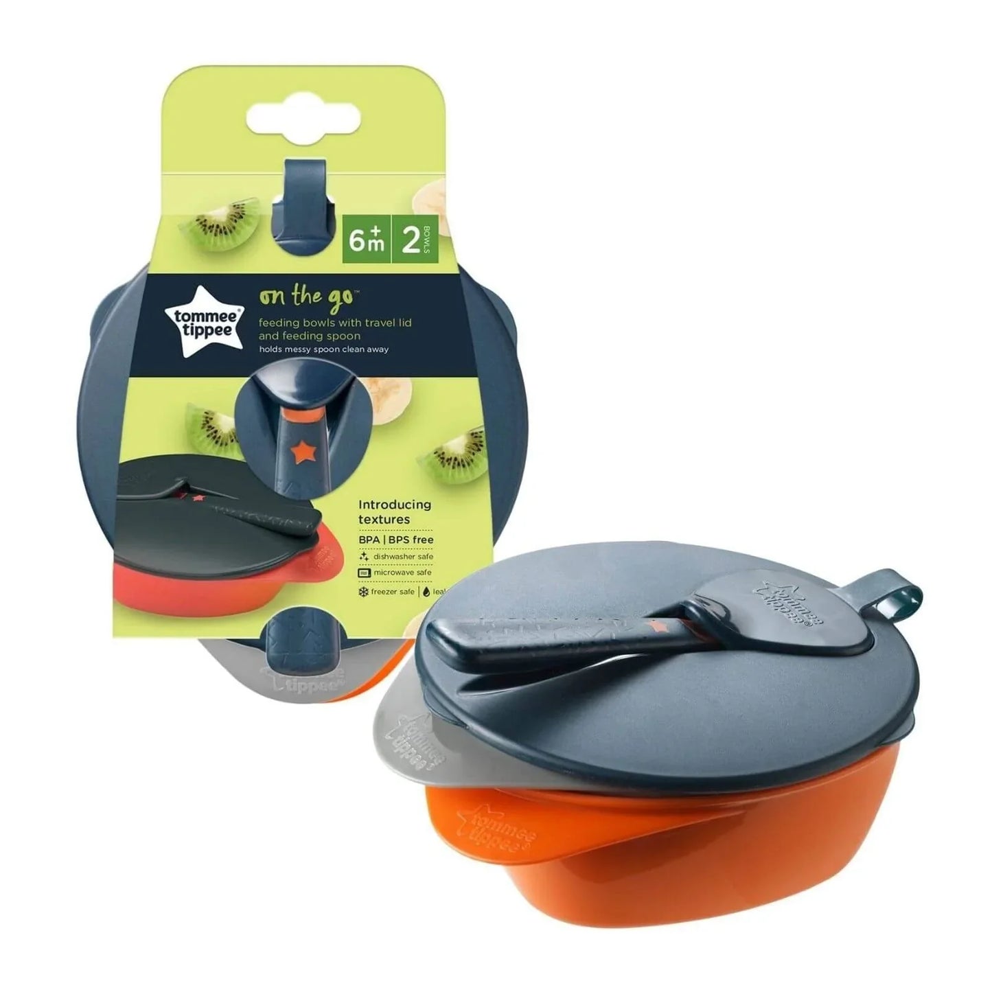 Tommee Tippee 2 Feeding Bowls with Spoon and Lid