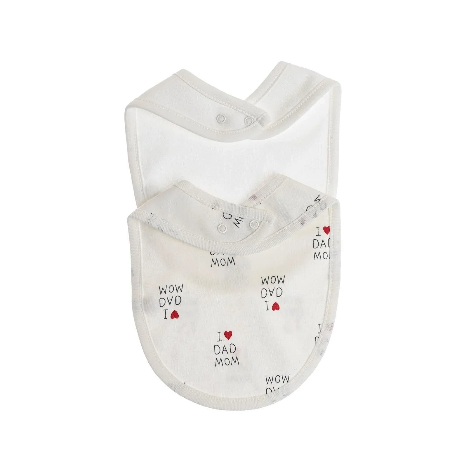 baby me I Love Mom Dad Baby Bib Pack of 2