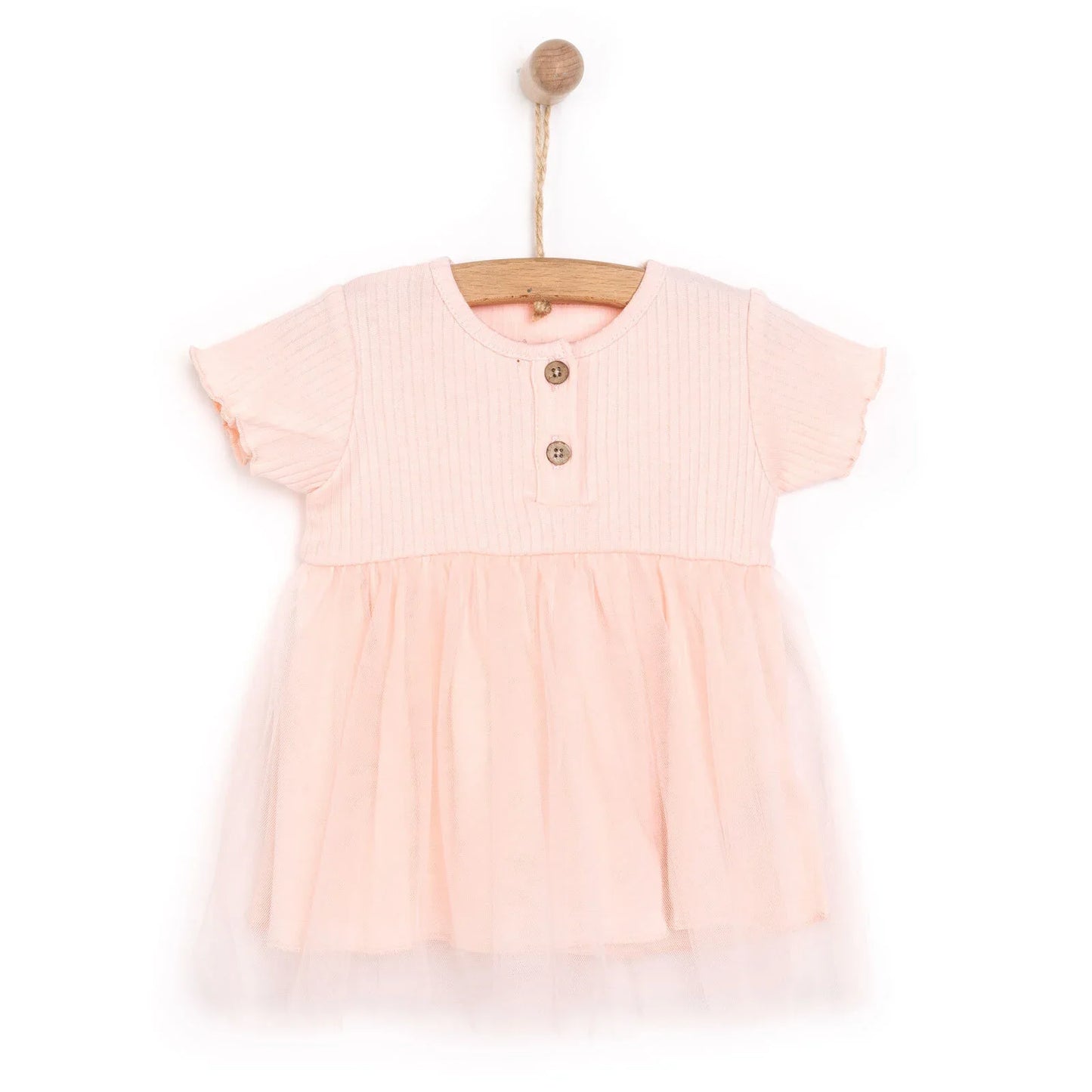 HelloBaby Newborn Girl Tulle Dress - Salmon