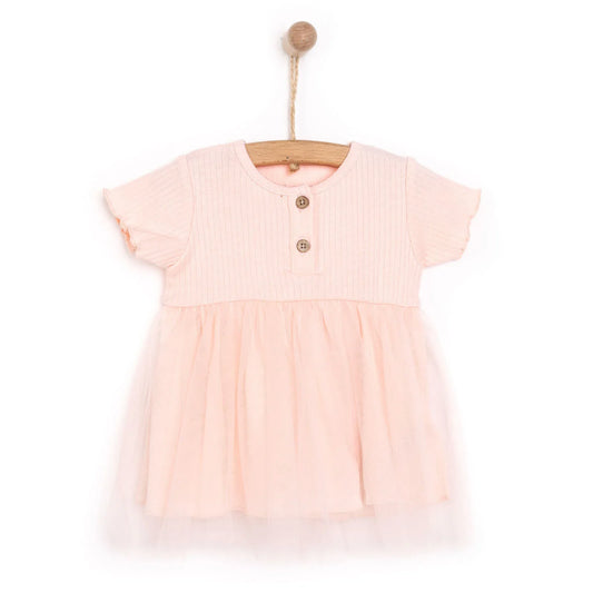 HelloBaby Newborn Girl Tulle Dress - Salmon