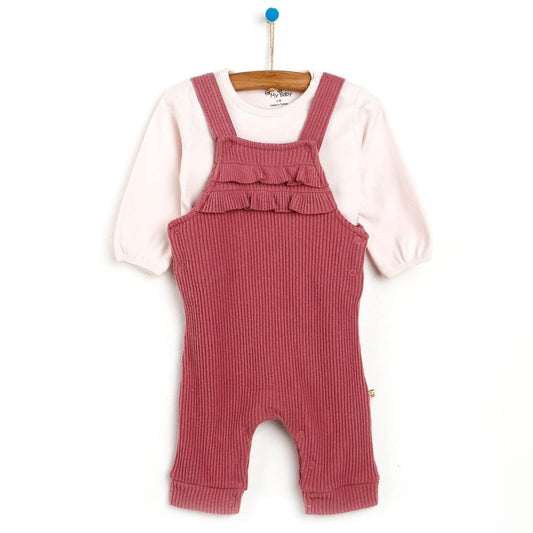 For My Baby Newborn My Family Overalls-Slippers - Light Rose