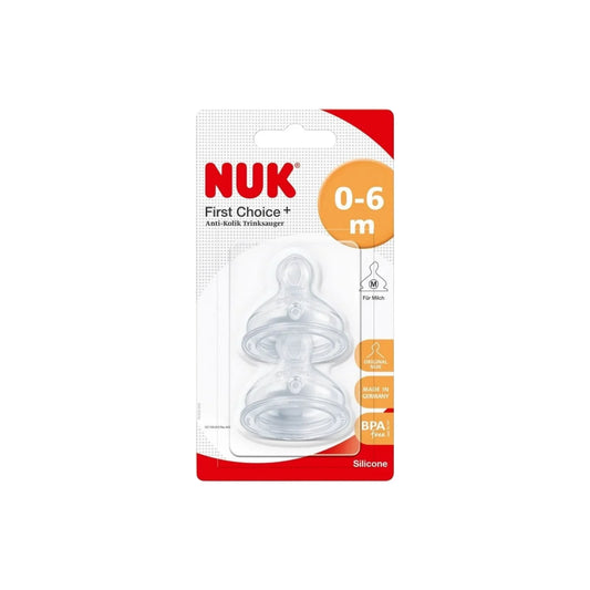 NUK First Choice+ Silicone Teats Small Feed Hole 0-6 months
