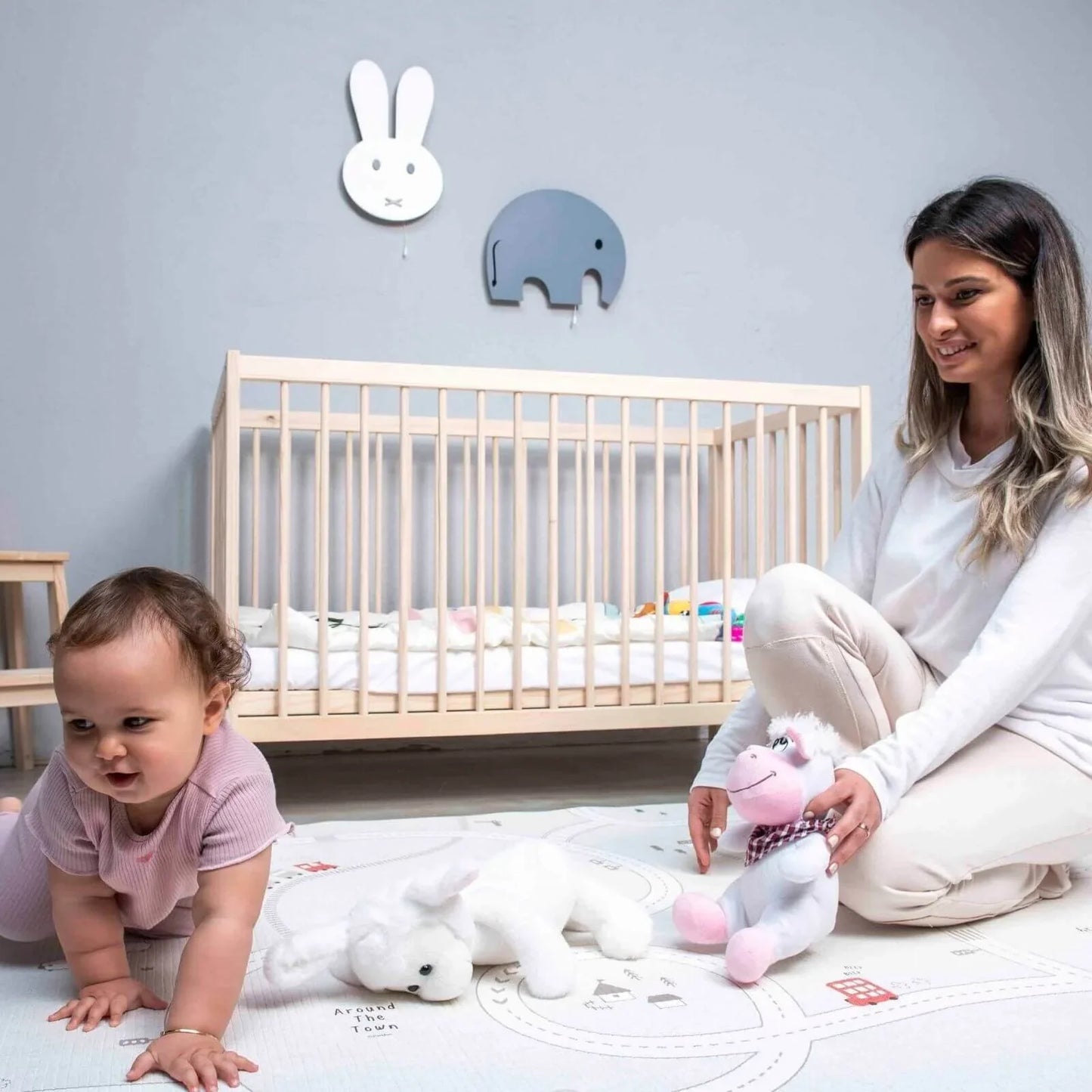 Kukka Natural Wood 2-Level Cot 60x120 cm