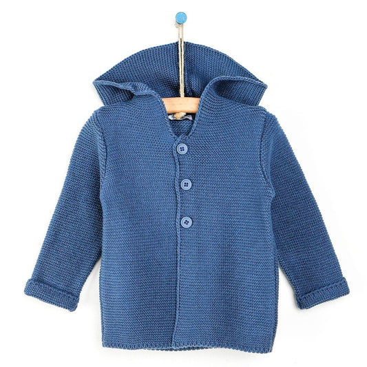 HelloBaby Basic Baby Boy Knit Cardigan - Indigo