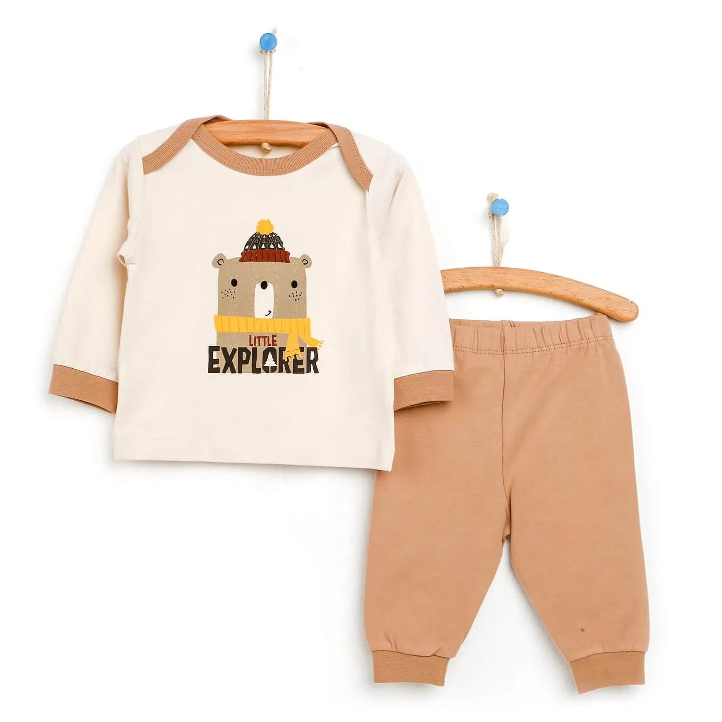 HelloBaby Basic Baby Boy Pyjamas Set - Light Brown