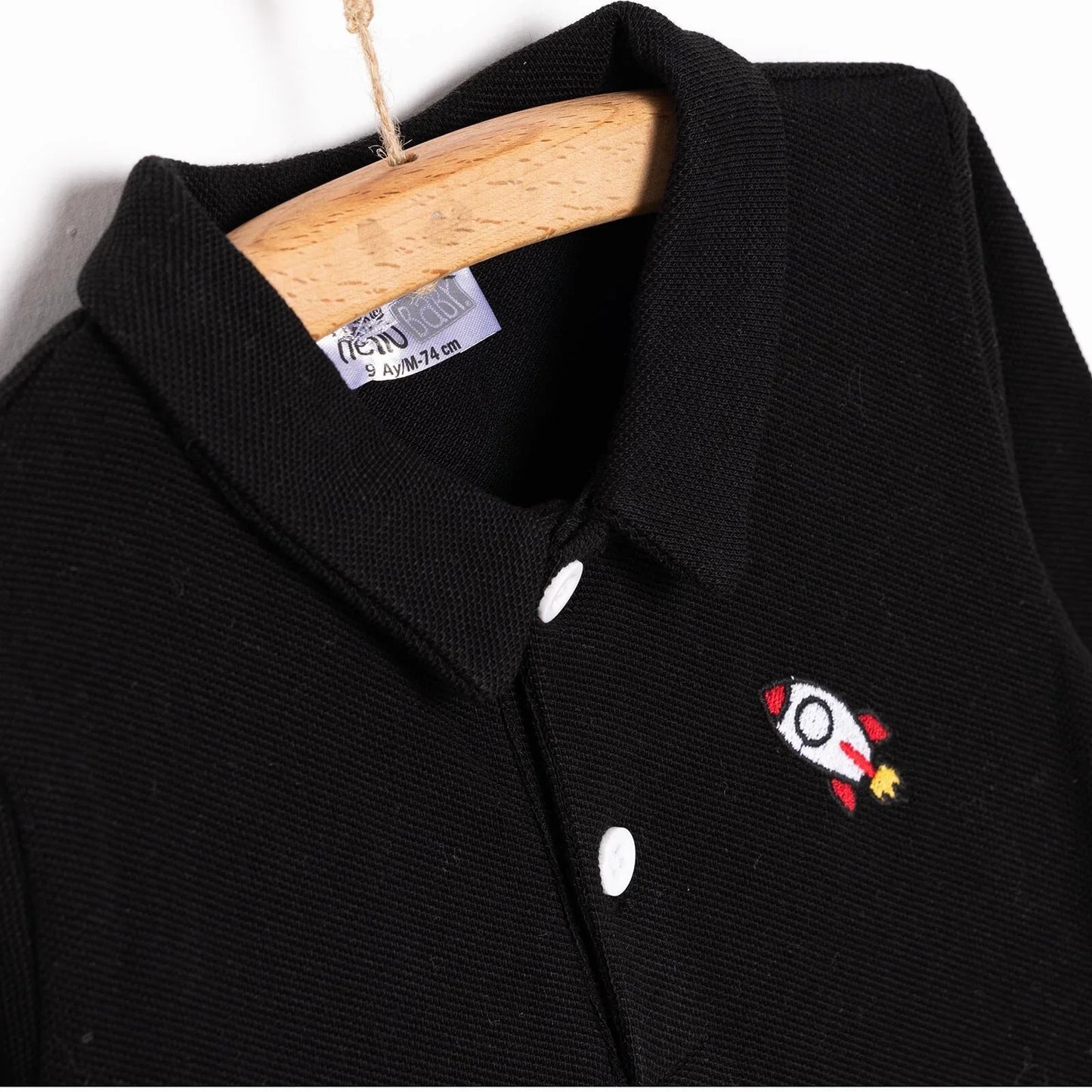 HelloBaby Basic Boy Camisole Long Sleeve T-shirt - Black