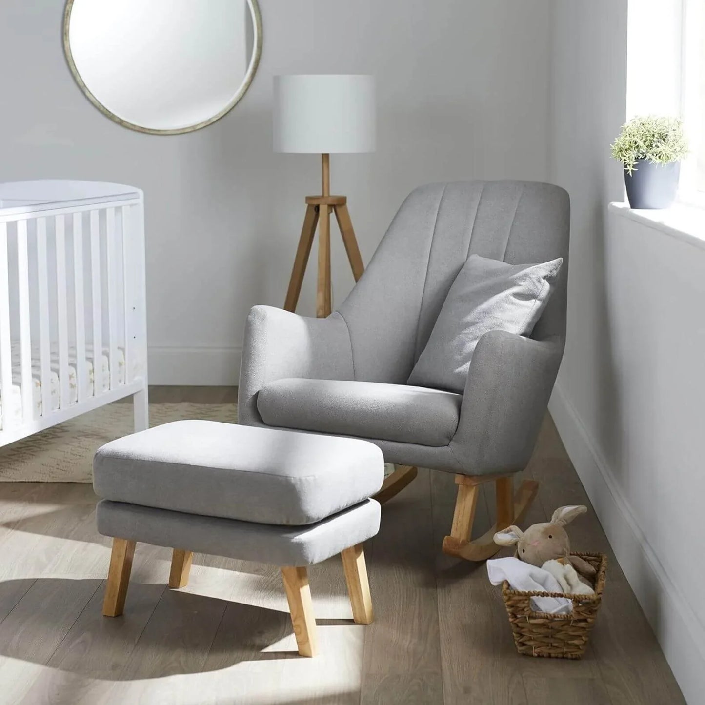 Ickle Bubba Eden Deluxe Nursery Chair & Stool - Pearl Grey