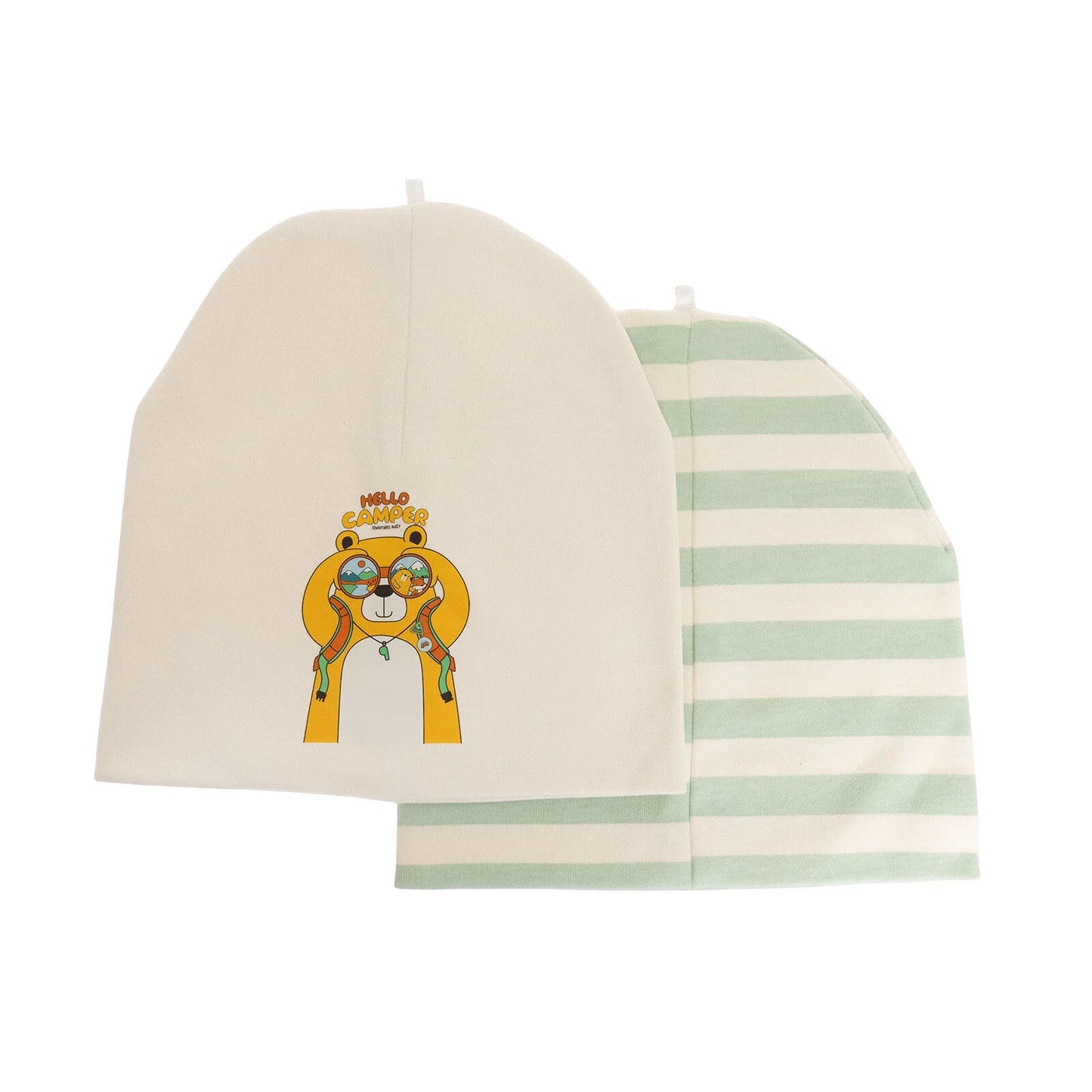Little Plane Hello Camper Baby Boy 2 Pcs Beanies - Green