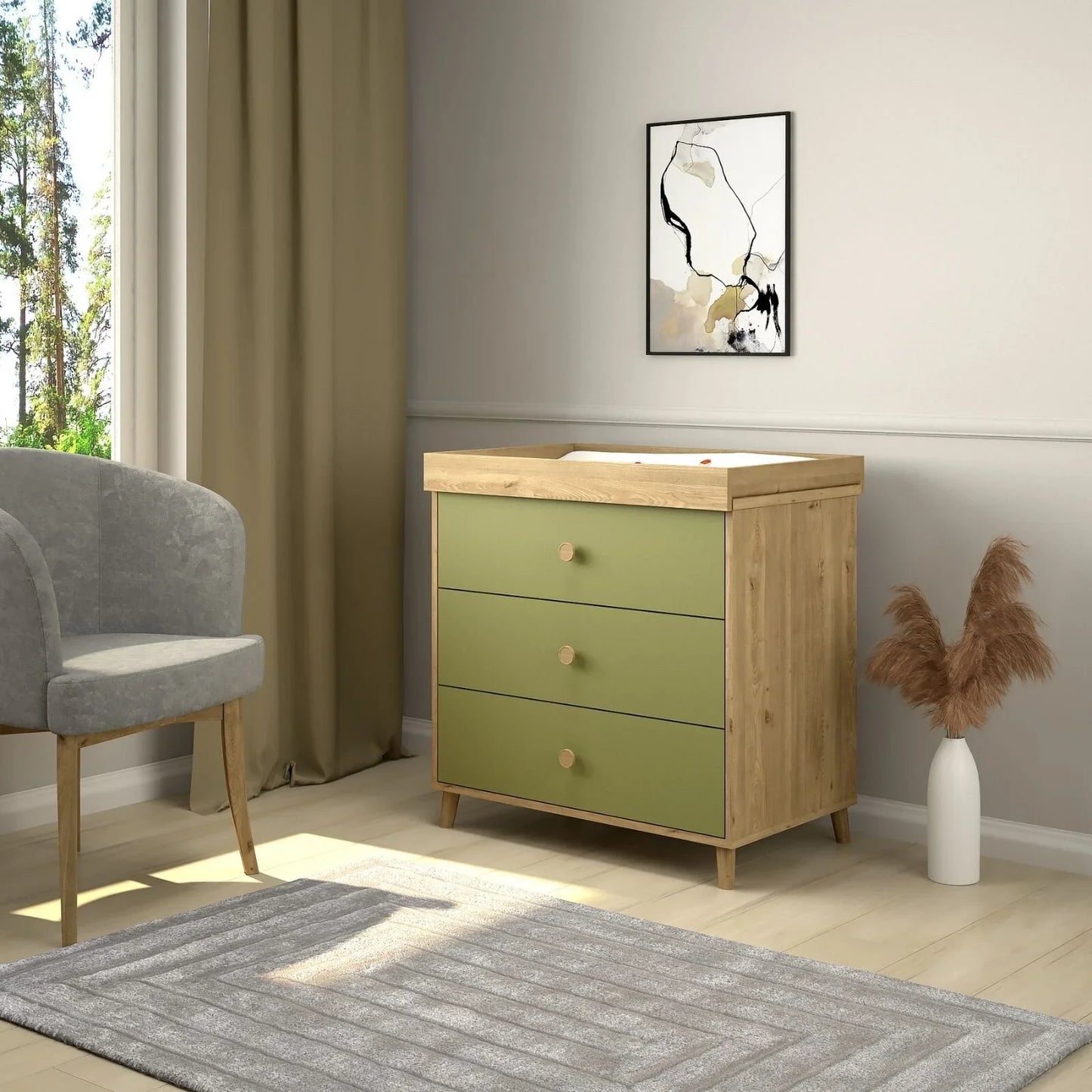 Shefa Kids 890 Changing Dresser - Pistachio Green