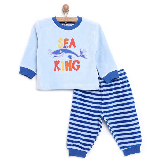 HelloBaby Velvet Pyjamas Set - Blue