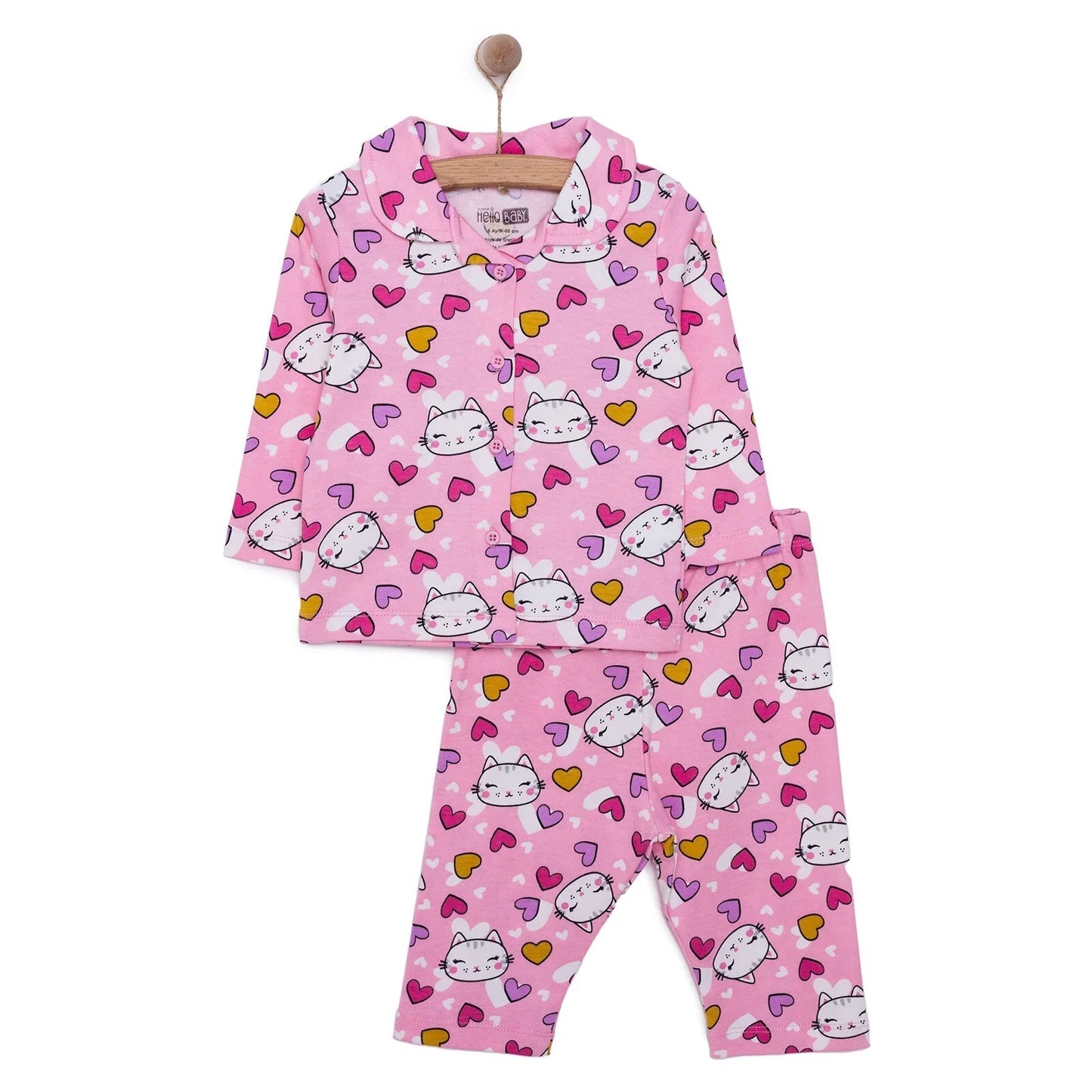 HelloBaby Girl Long Sleeve Pyjamas Set - Pink