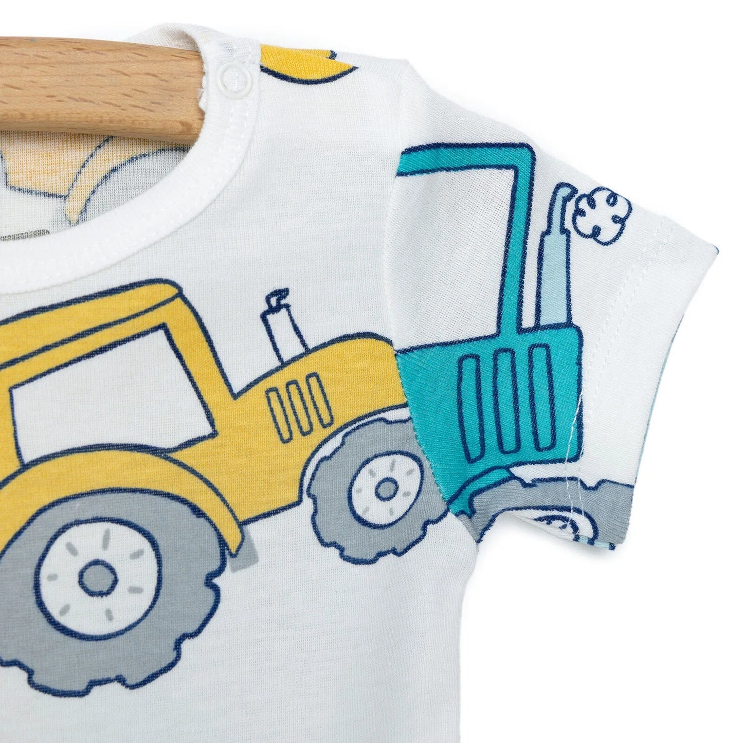 HelloBaby Animal Patterned Short Sleeve Body - Ecru