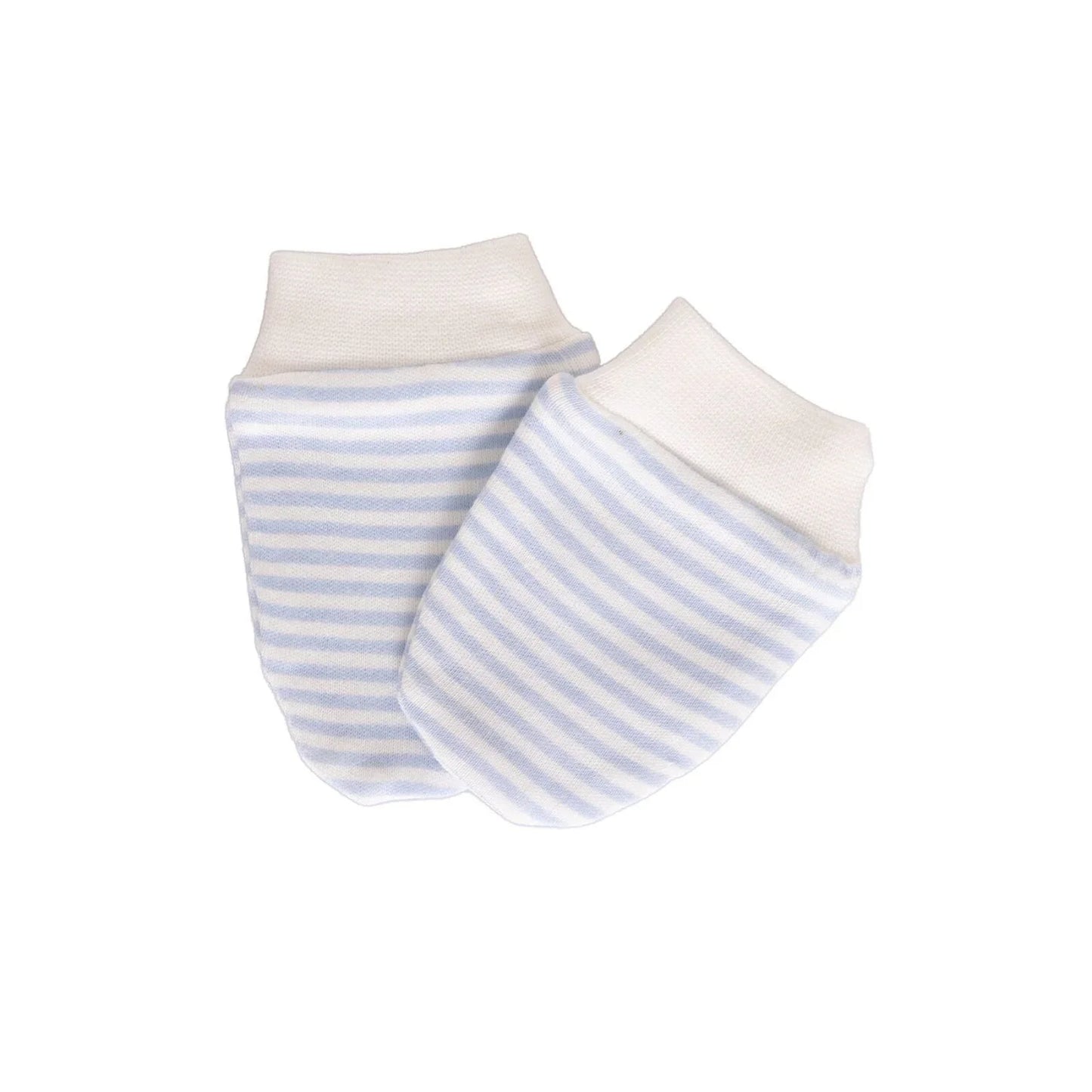 HelloBaby Newborn Striped-Straight Mittens - Blue