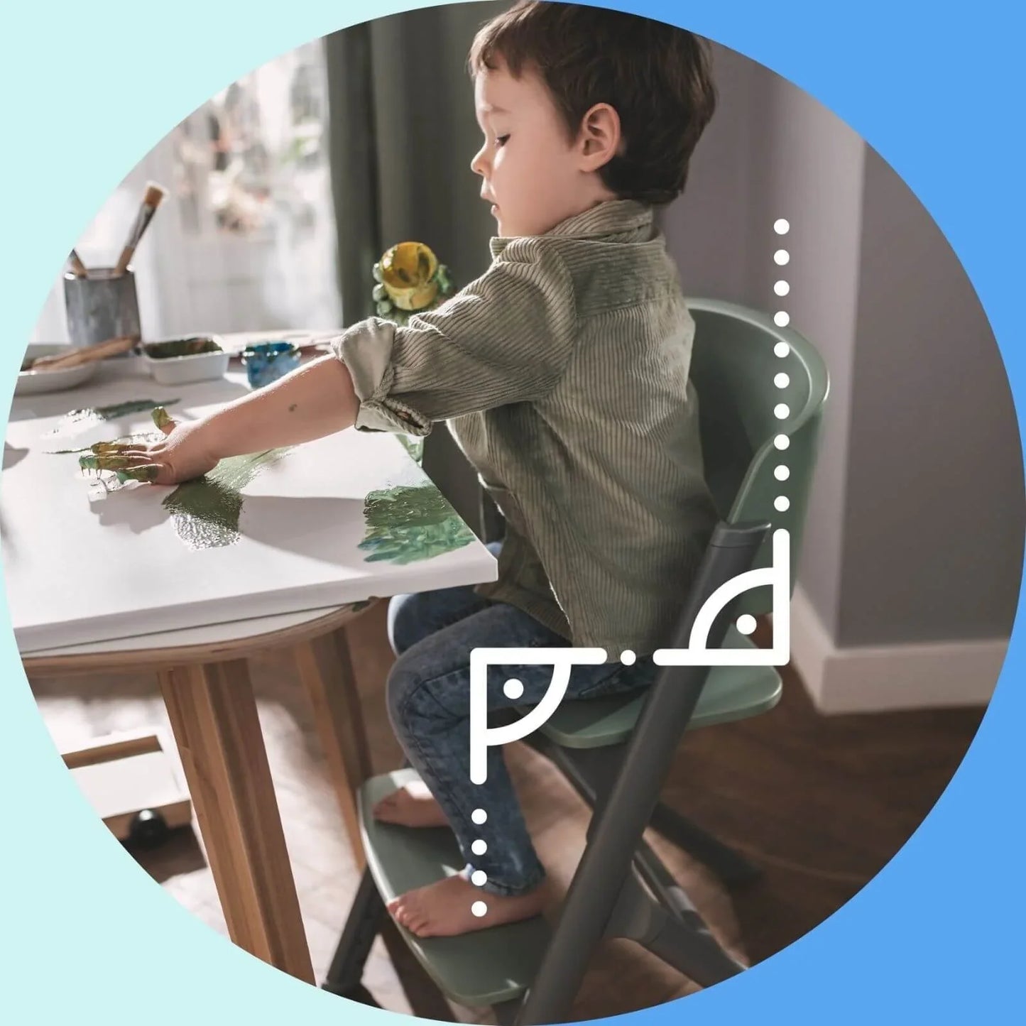 Kinderkraft Livy Highchair with Tray - Olive Green