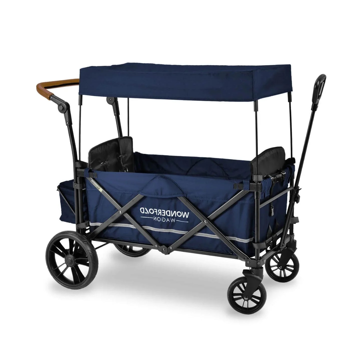 Wonderfold X2 Push & Pull Double Stroller Wagon - Midnight Blue