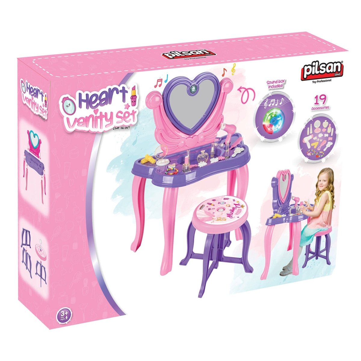 Pilsan Heart Vanity Set - Pink