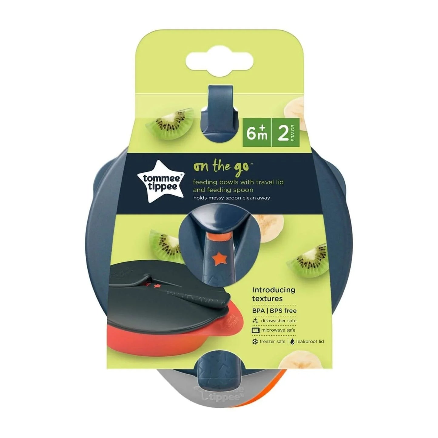 Tommee Tippee 2 Feeding Bowls with Spoon and Lid