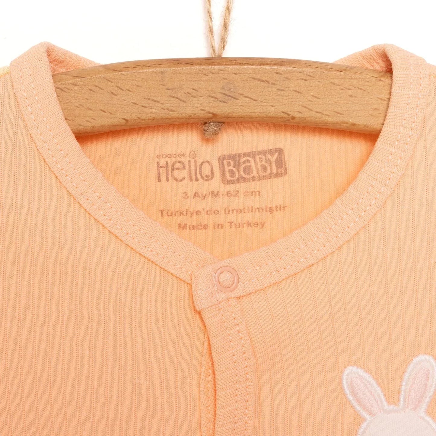 HelloBaby Newborn Girl Footed Jumpsuit - Salmon