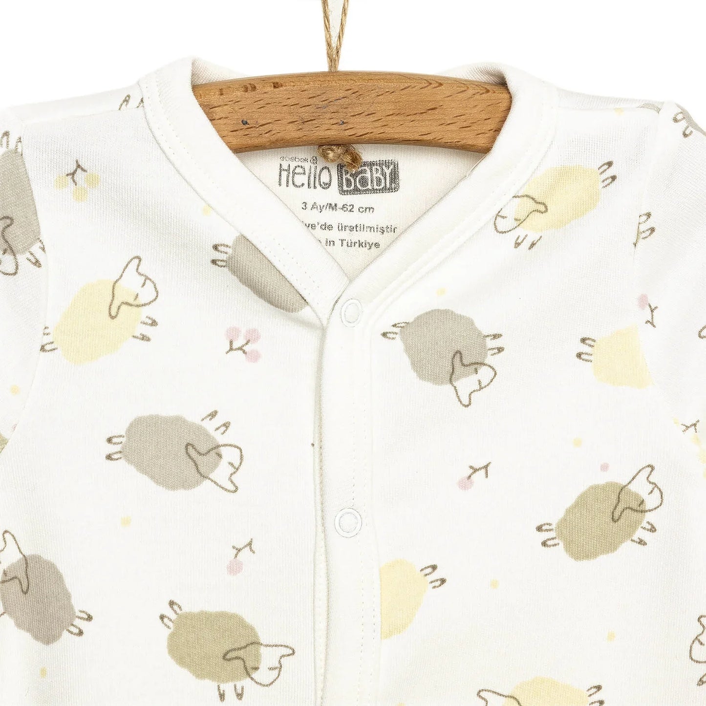 HelloBaby Footed Jumpsuit with Hat - Ecru