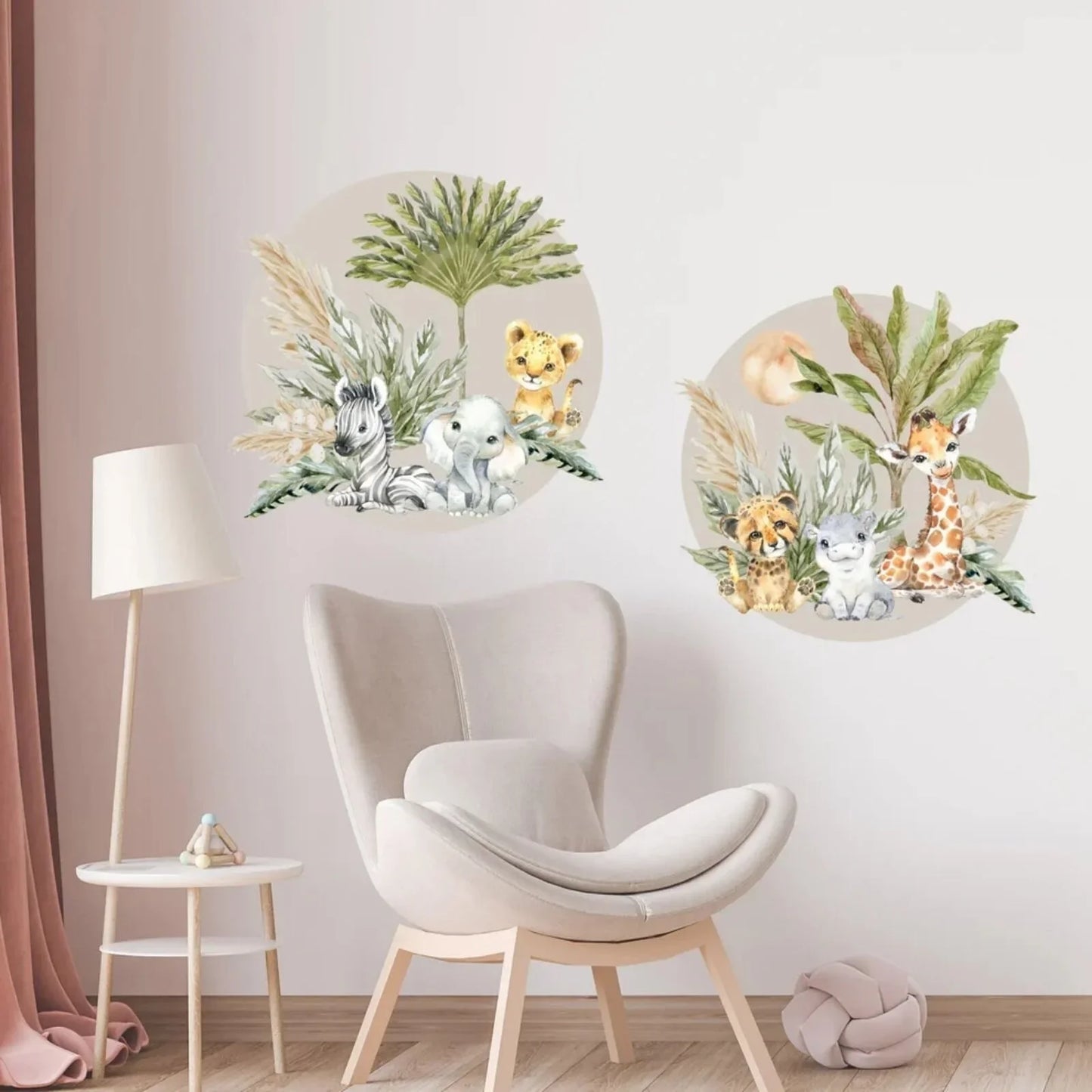 Live Vida Baby Safari Circle Wall Sticker 2 pcs