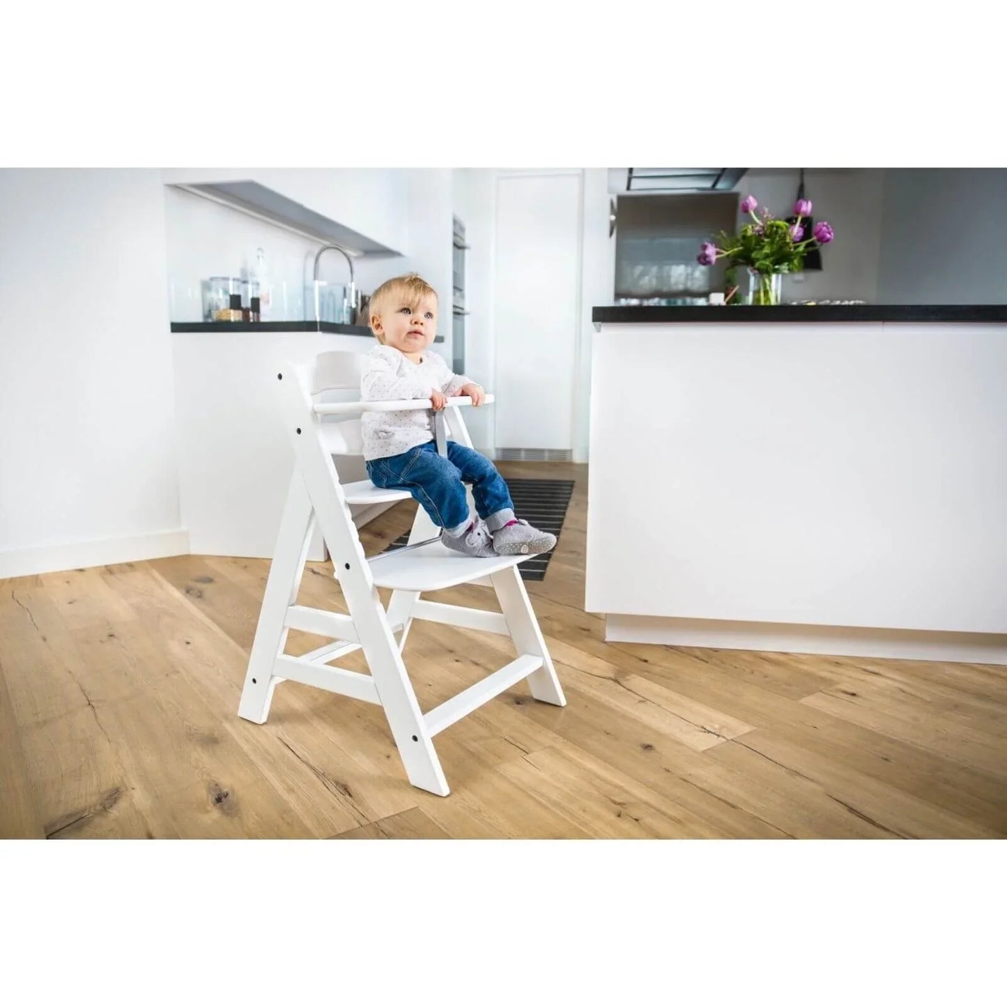 Hauck Alpha+ Wooden Highchair - White