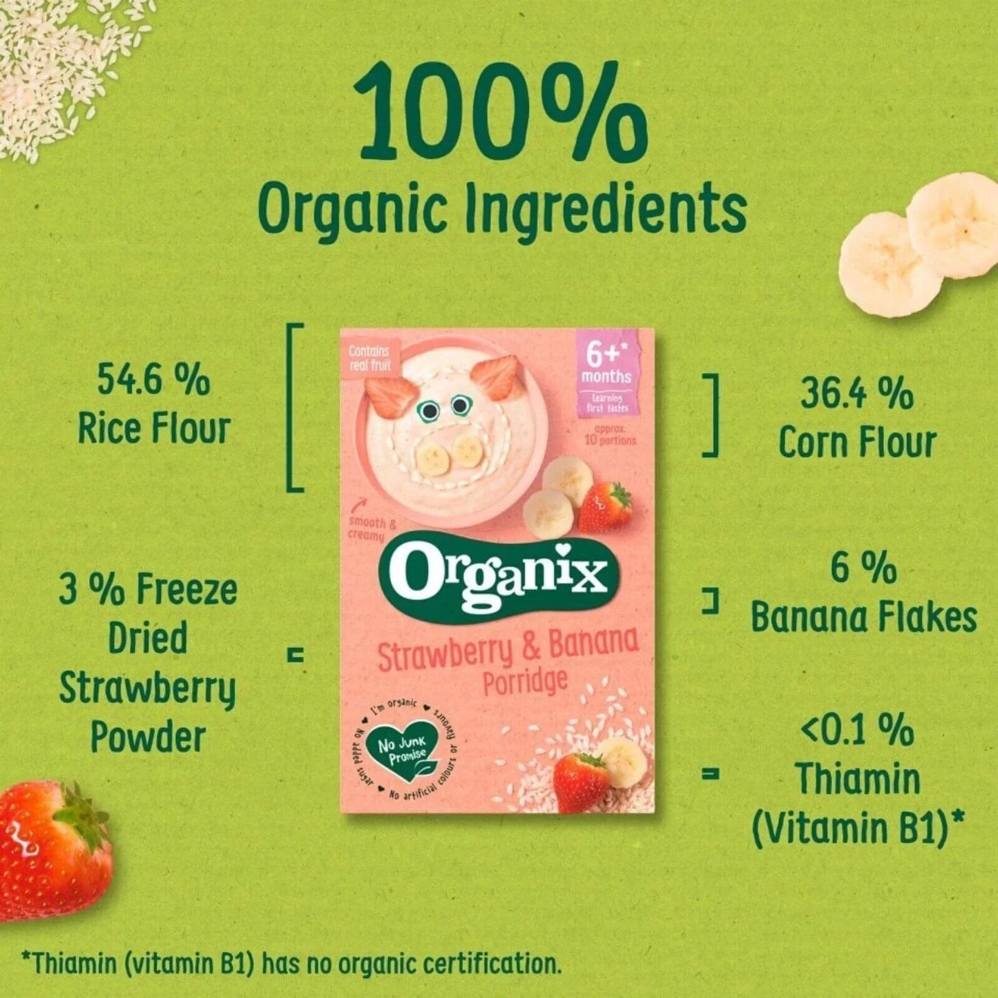 Organix Strawberry & Banana Porridge 6+ months 120g