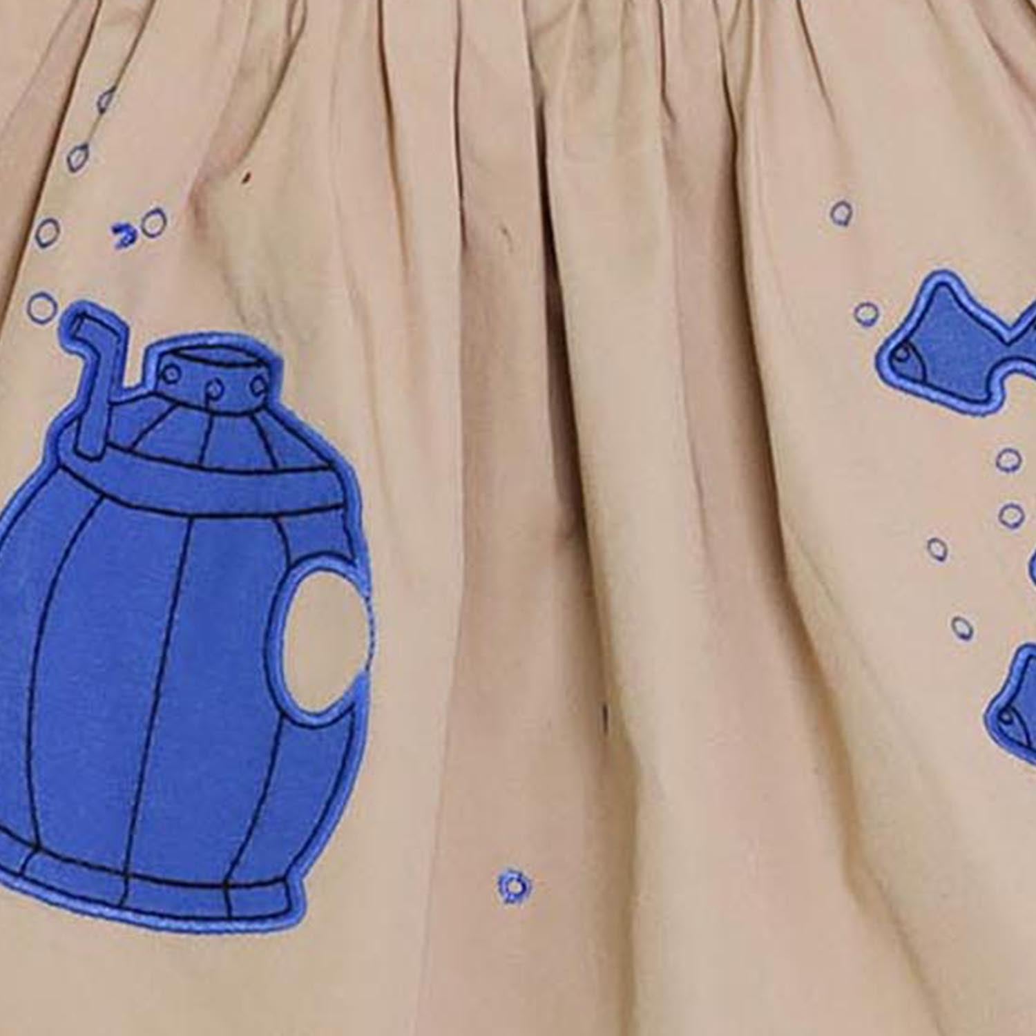 MAGIC MENDING PRELOVED Beige Cotton Skirt with Submarine, 4 years-2