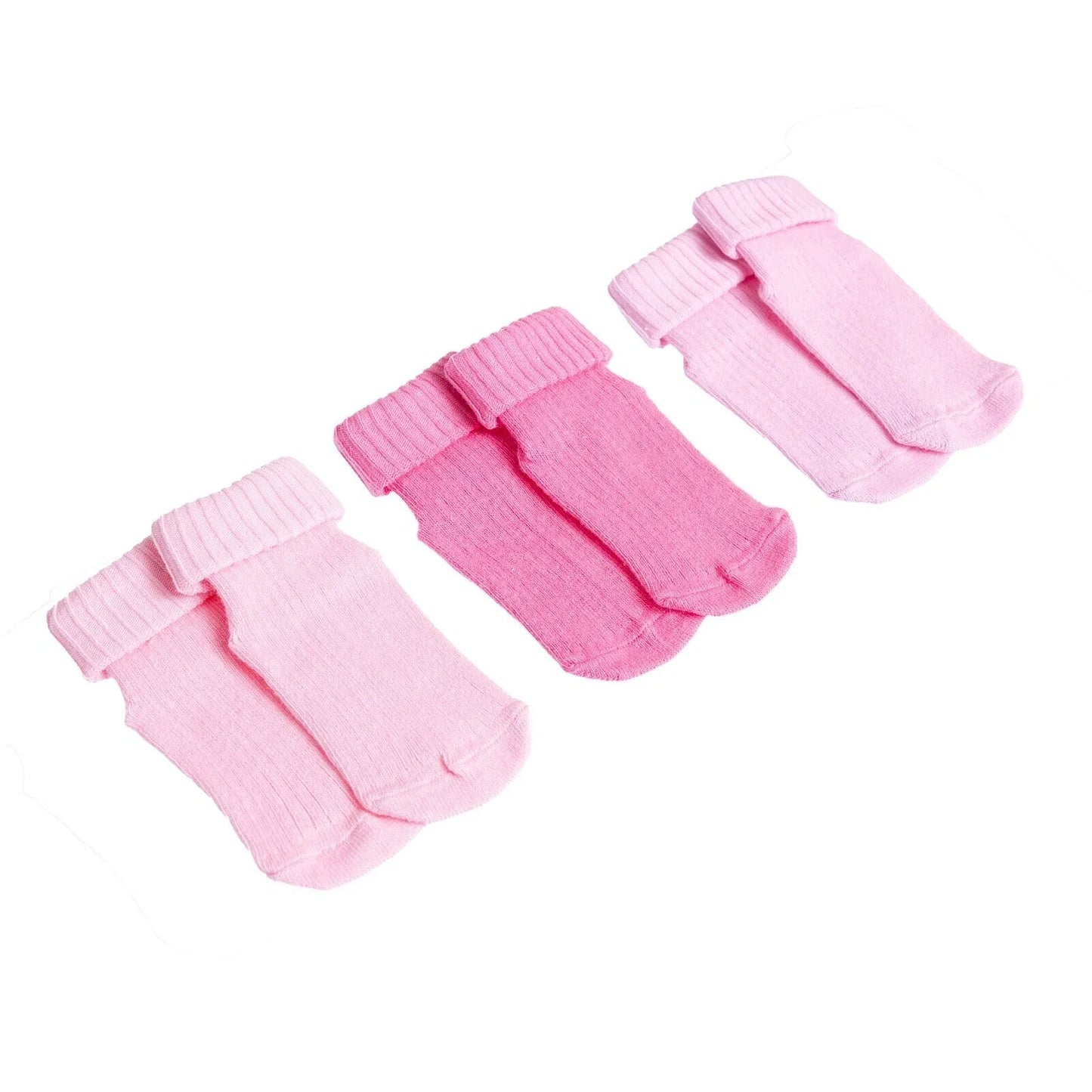 HelloBaby Girl Baby Socks 3 Pack - Pink