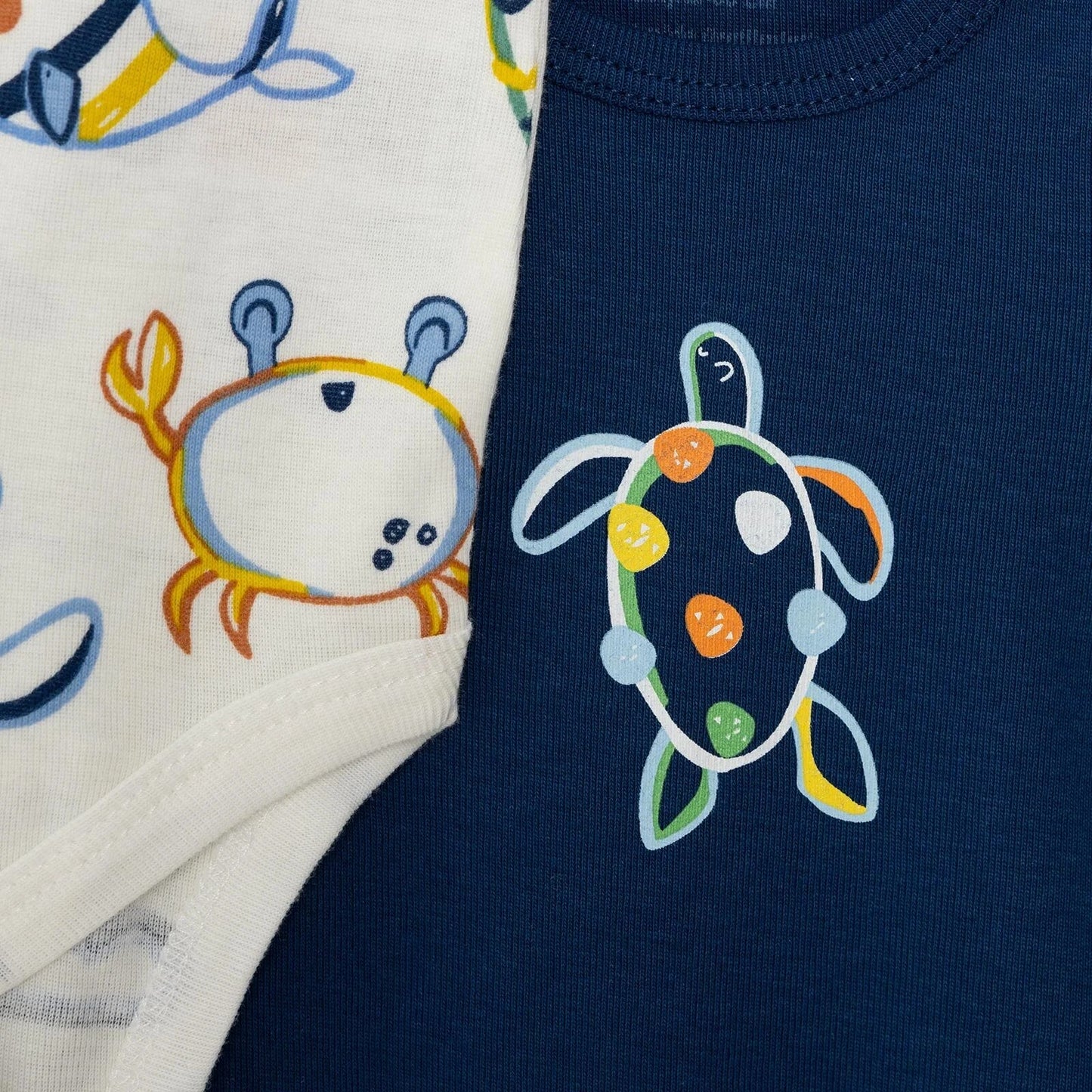 HelloBaby Baby Boy Short Sleeve Body 2 pcs - Navy Blue