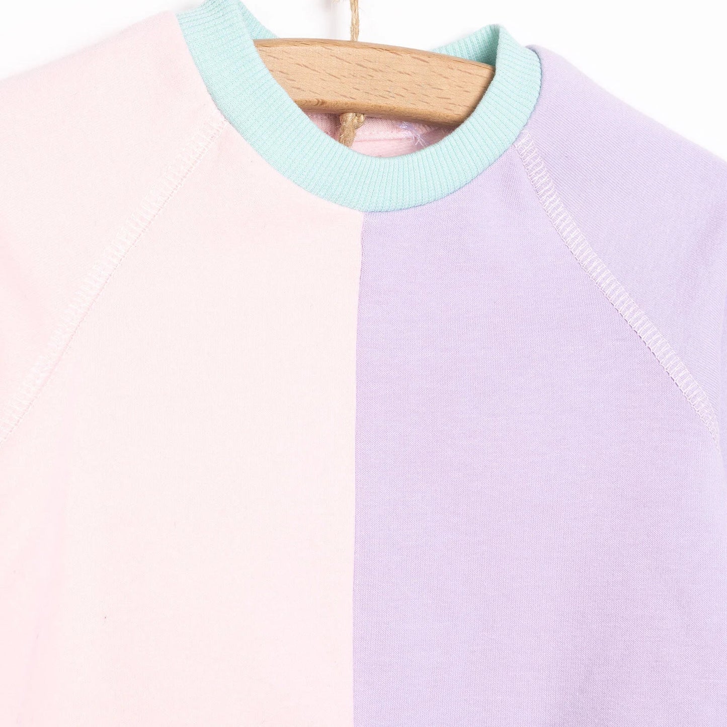 HelloBaby Newborn Colour Block Sweatshirt - Light Pink
