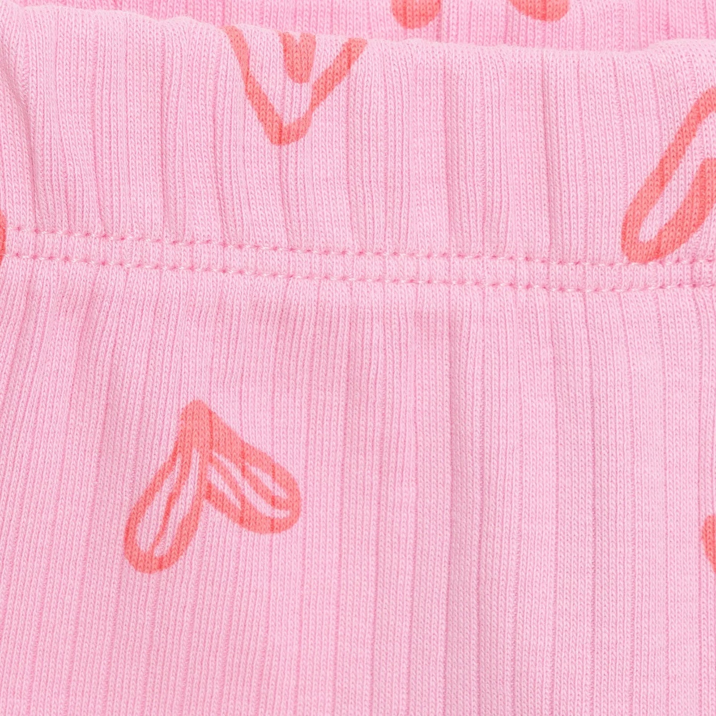 HelloBaby Girl Heart Patterned Flare Leggings - Pink