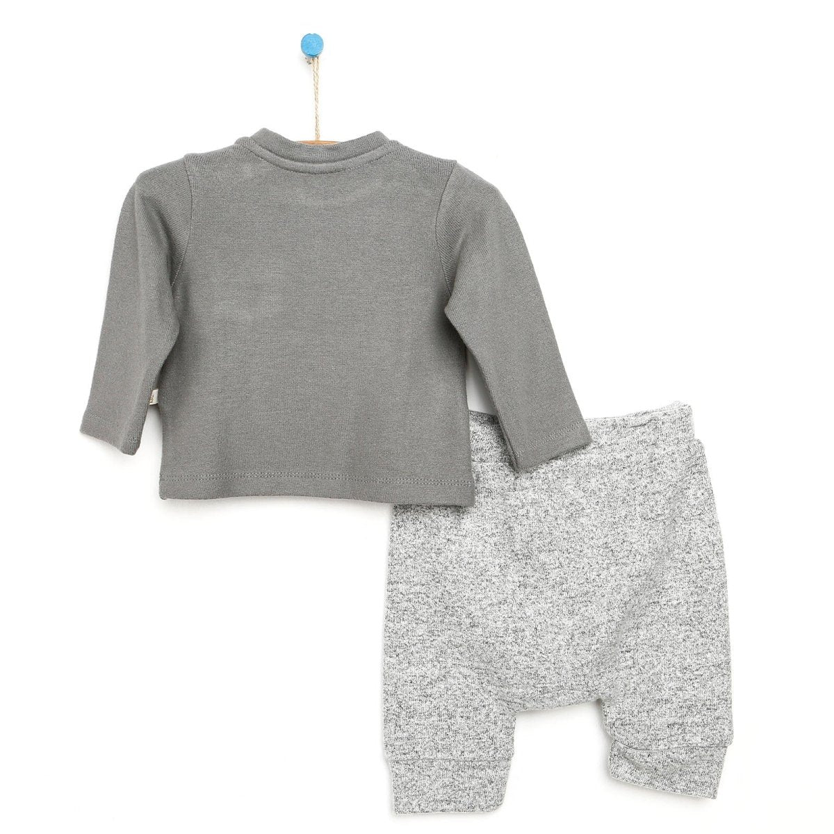 For My Baby Newborn Wild Sweatshirt-Foot - Grey Melange