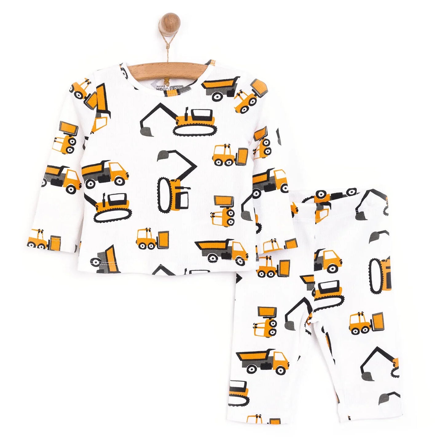 HelloBaby Boy Long Sleeve Pyjamas Set - Ecru