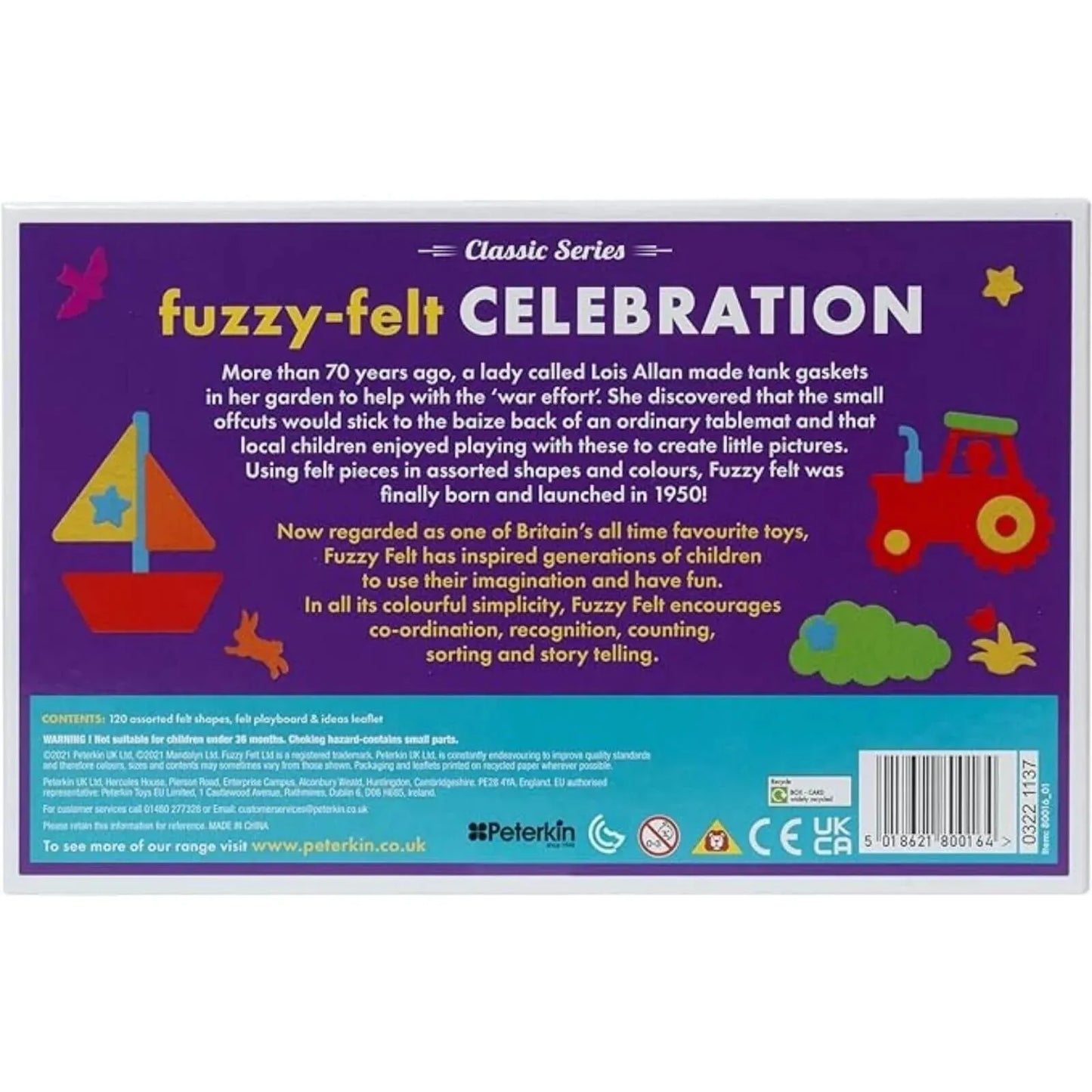 Peterkin Fuzzy Felt Retro Celebration Bumper Box