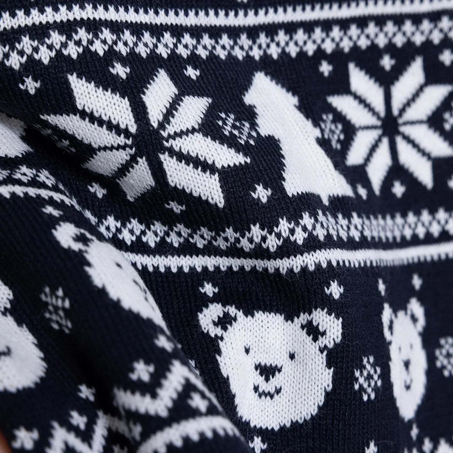 HelloBaby Christmas Baby Boy Snow Party Sweatshirt - Navy Blue