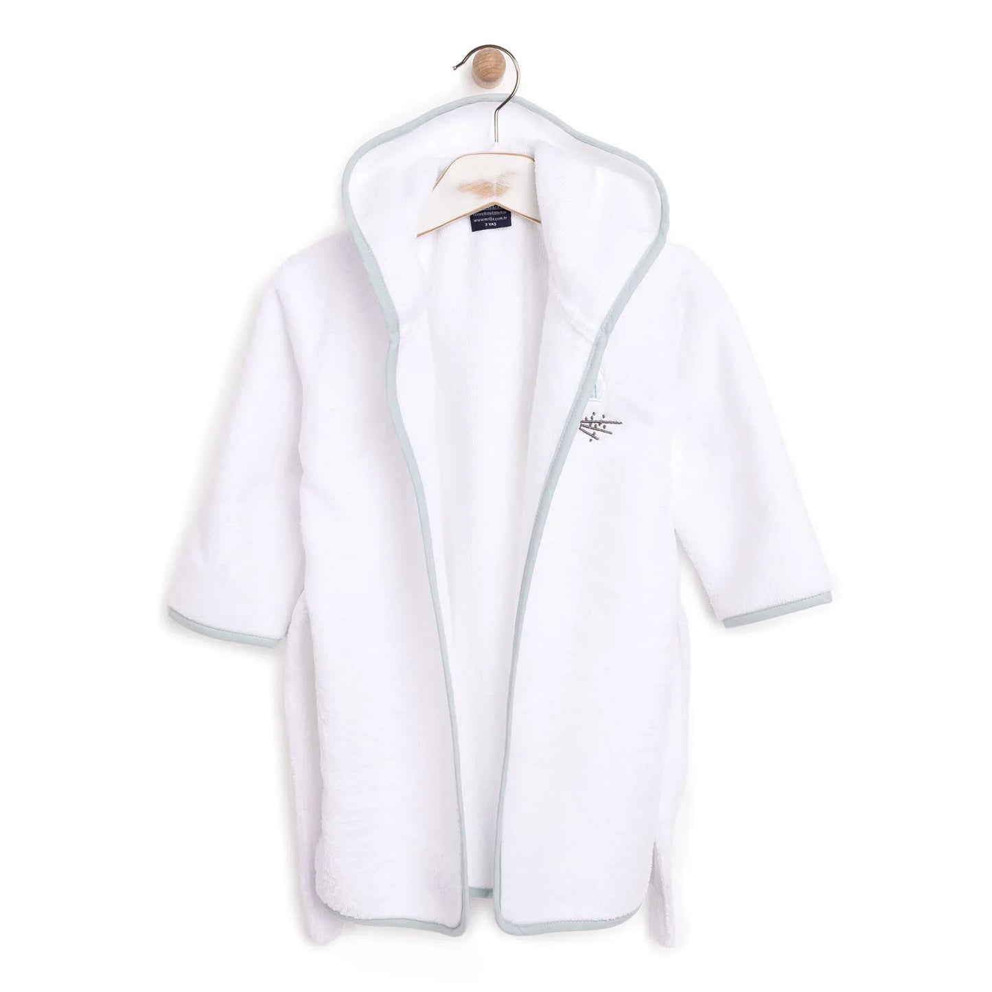 Mollia Boy Baby Bathrobe - White