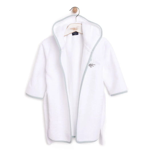 Mollia Boy Baby Bathrobe - White