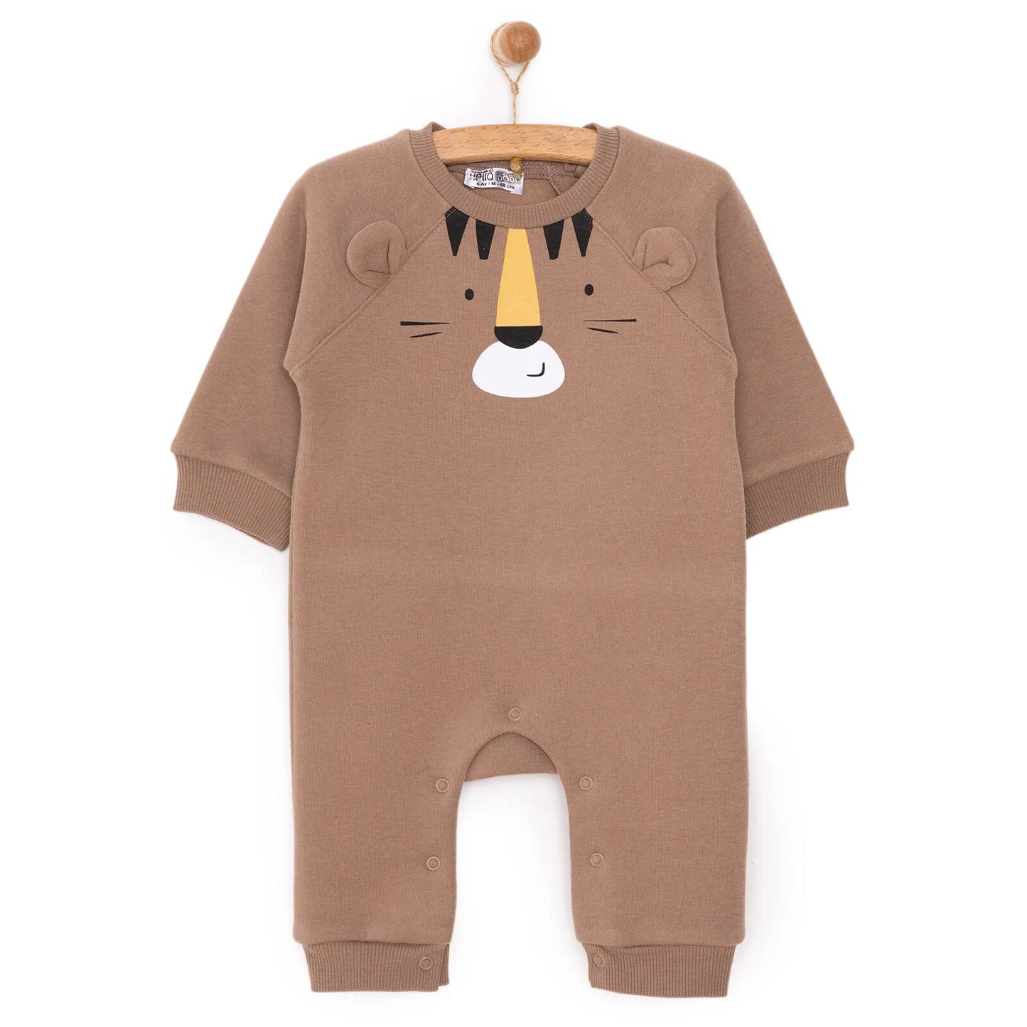 HelloBaby Newborn Boy Figure Jumpsuit - Brown