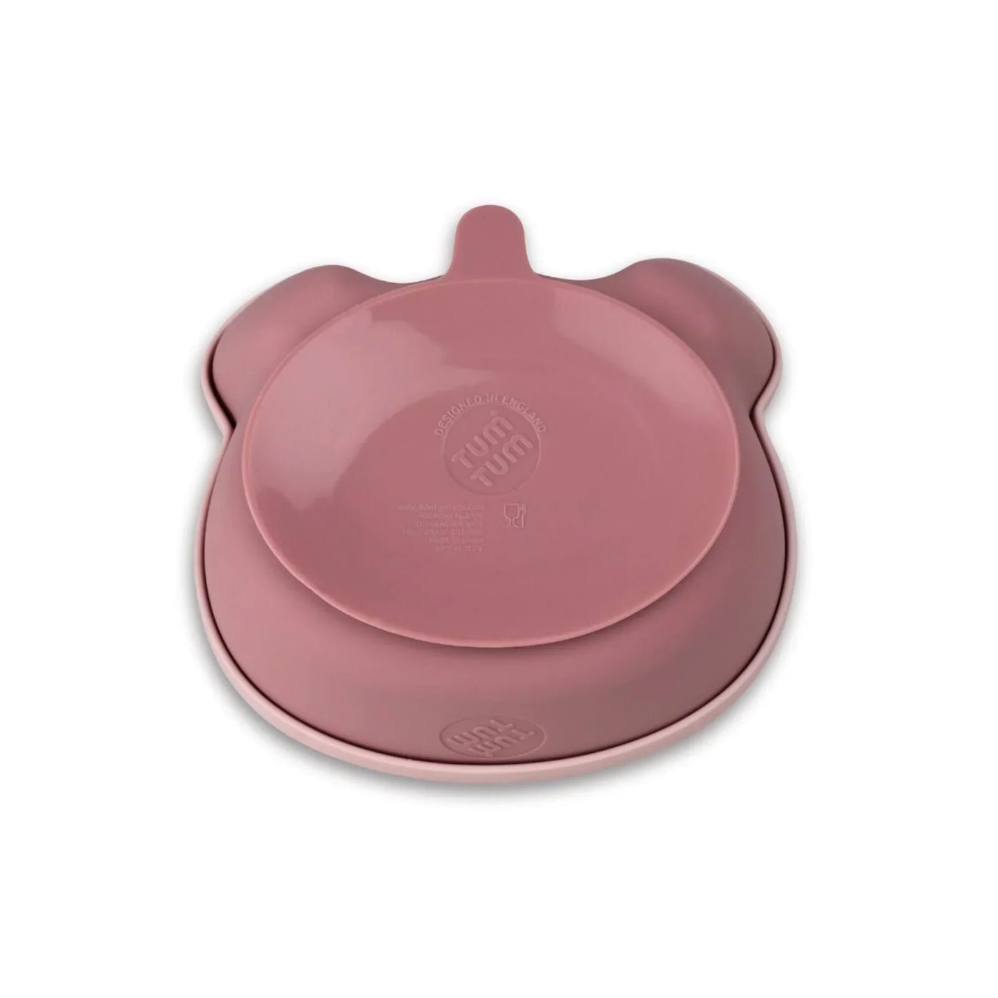 TUM TUM Silicone Weaning Bowl & Spoon Set Betsy Bear - Pink