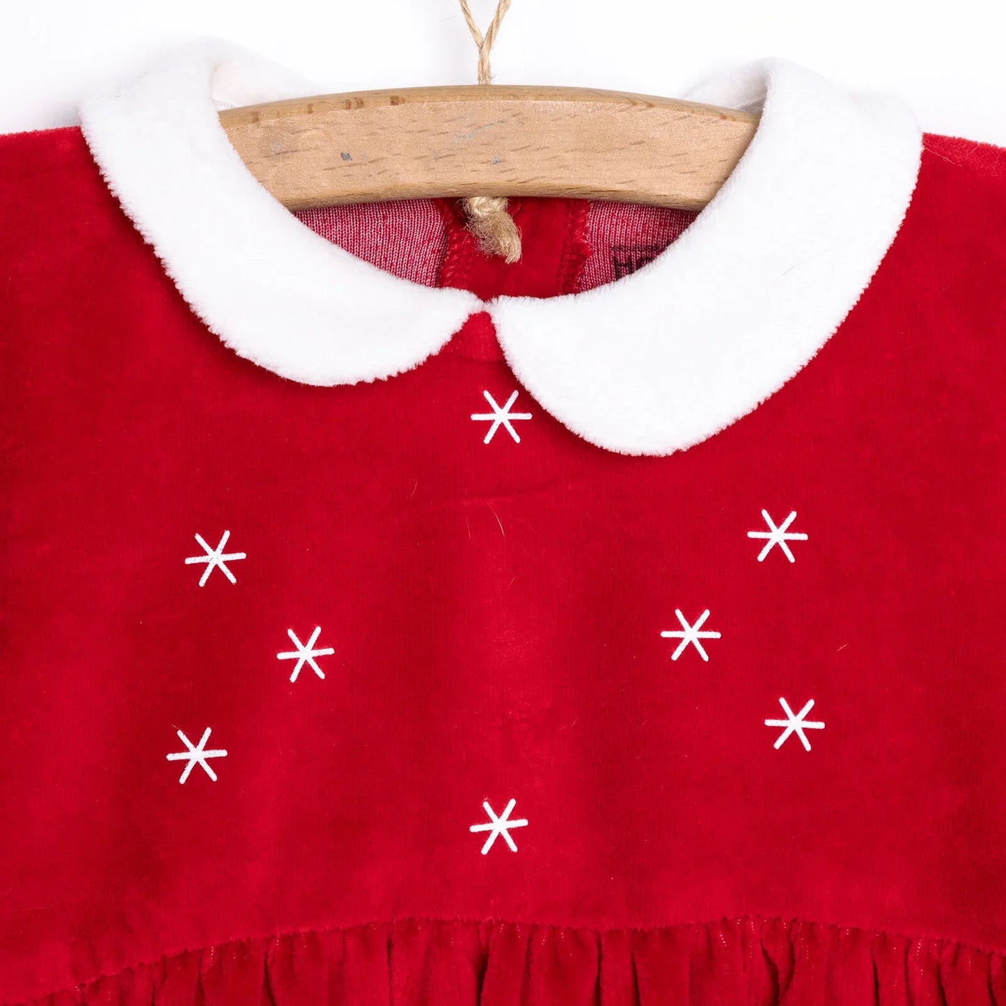 HelloBaby Newborn Girl Velvet Dress - Red