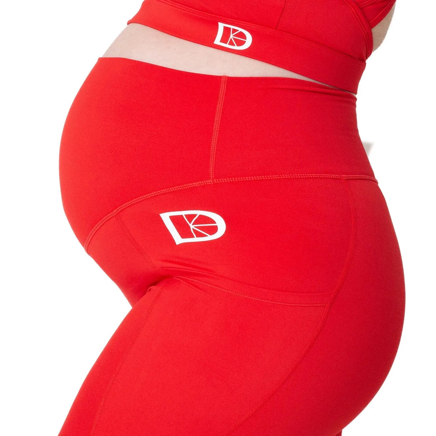 Latched Maternity and Postnatal Active Support Leggings - Red
