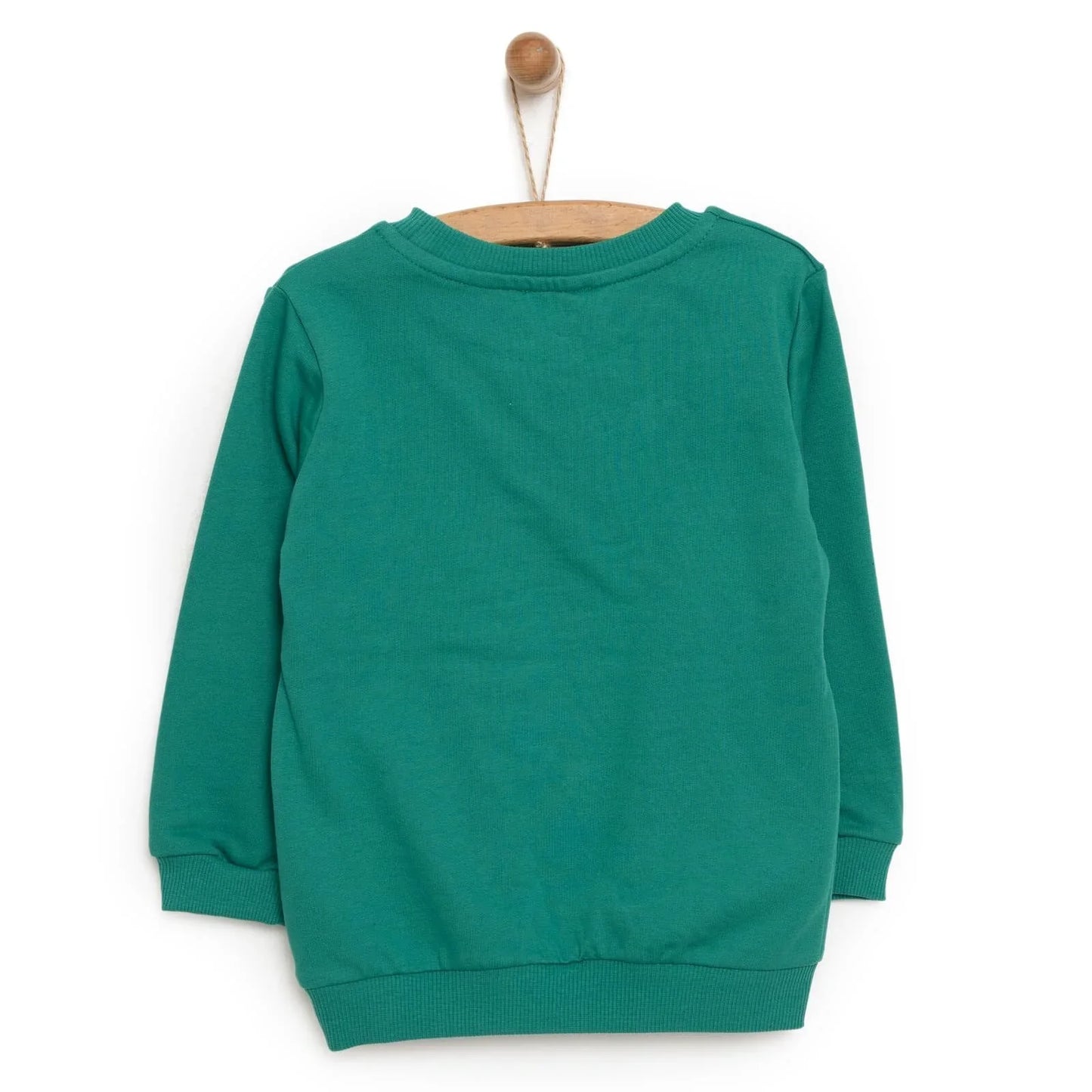 HelloBaby Basic Boy Low Raised  Bear Printed Sweatshirt - Dark Green