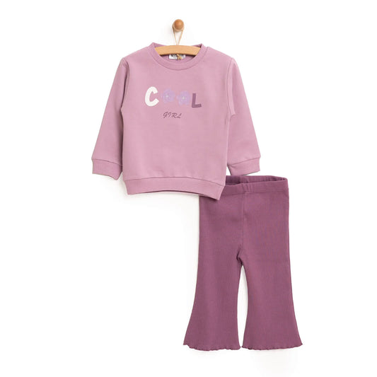 HelloBaby Baby Girl Sweatshirt Footless Bottom - Purple