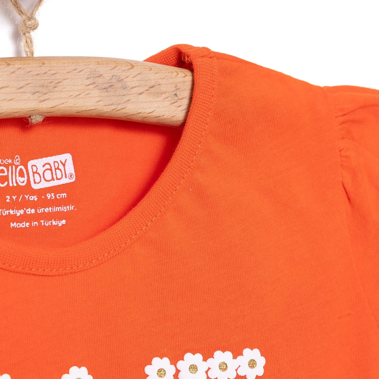 HelloBaby Basic Girl Daisy Patterned T-shirt - Coral
